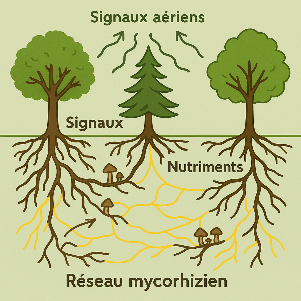 Réseau mycorhizien des arbres
