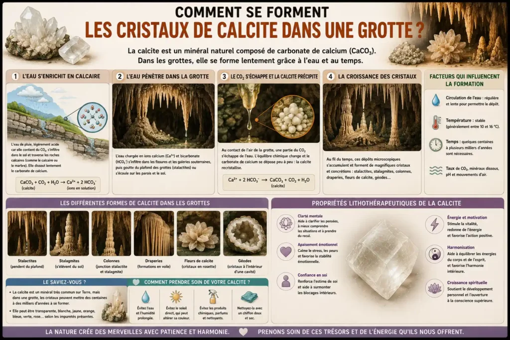 panneau comment se forme la calcite